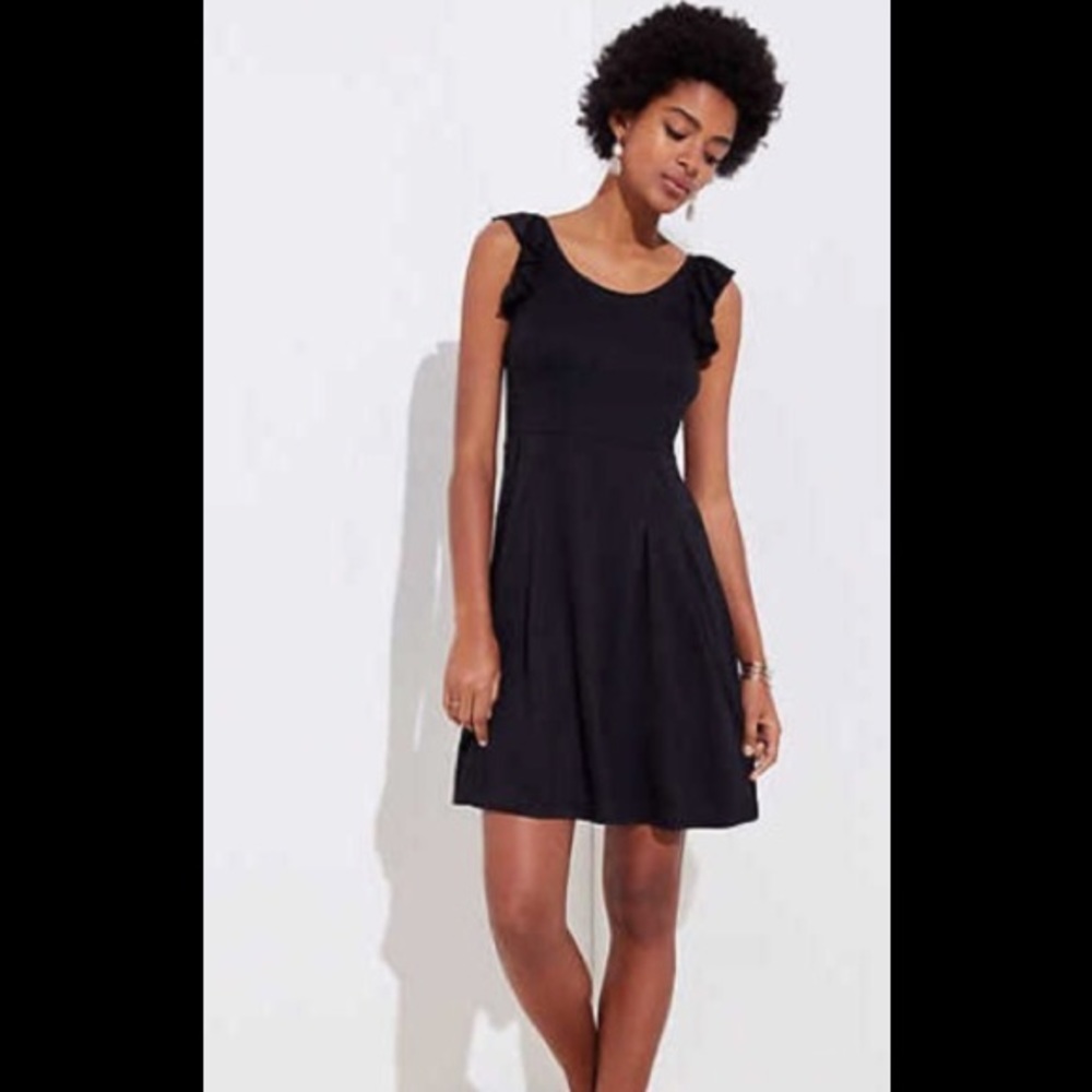 Loft Ruffle Strap Flare Dress